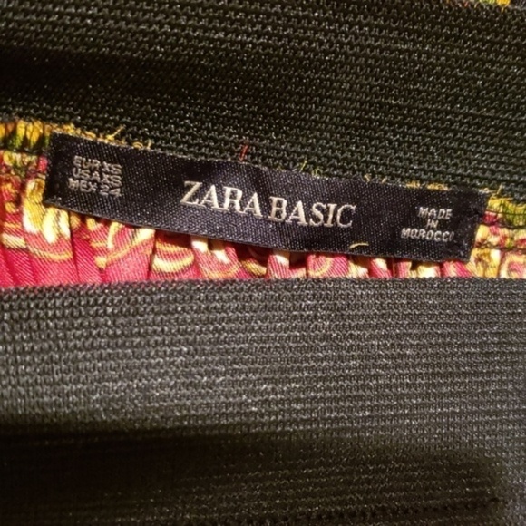 NWT ZARA PLEATED PRINTED SKIRT XSmall BLOGGER BOHO - Picture 2 of 5